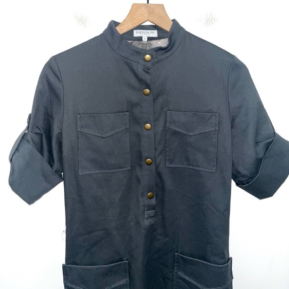 EMERSON FRY Gray Mock Neck Mini Dress Size 4 - Picture 3 of 10